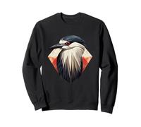 Héron de Nuit Noir couronné géométrique Patten Art, Mignon Oiseau Lov Sweatshirt