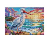 Héron Plage Puzzles 300 Pièces pour Adultes Difficile Artistique Educa Relaxation Jeu De Réflexion Décoration Intérieure Famille 300 PCS
