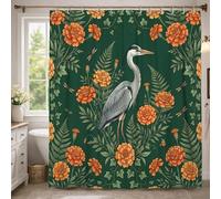 Heron Rideau de douche extra long en polyester imperméable pour salle de bain, baignoire, appartement, décoration d'appartement, 183 x 243 cm