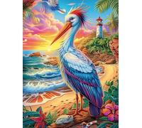 Héron sur la Plage Tropicale Puzzle 300 Pièces pour Adultes Relaxant Educa Divertissement Challenge Décoration Moderne Cadeau De Famille 300 PCS