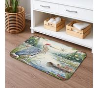Heron Wildlife Tapis de bain à séchage rapide, décoratif, absorbant, antidérapant, lavable, motif floral printanier, 40,6 x 61 cm