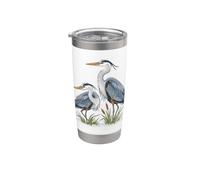 Hérons bleus élégants pour observer les oiseaux Gobelet isotherme en acier inoxydable double paroi
