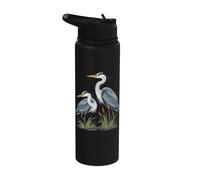 Hérons bleus élégants pour observer les oiseaux Stainless Steel Insulated Water Bottle
