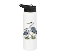 Hérons bleus élégants pour observer les oiseaux Stainless Steel Insulated Water Bottle