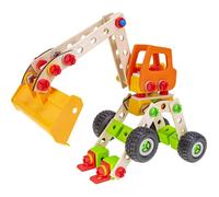 HEROS Constructor - Chargeuse sur roues à construire - En bois 100 % certifié FSC® - 140 pièces - Dès 5 ans