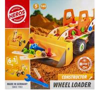 HEROS Constructor - Chargeuse sur roues à construire - En bois 100 % certifié FSC® - 140 pièces - Dès 5 ans