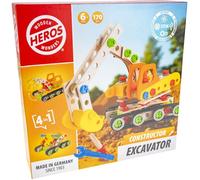 HEROS Constructor - Pelleteuse à construire - En bois 100 % certifié FSC® - 170 pièces - Dès 6 ans