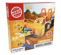 HEROS Constructor - Chargeuse sur roues à construire - En bois 100 % certifié FSC® - 140 pièces - Dès 5 ans