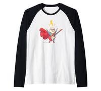 Héros de Dessin animé Heureux avec Cape et Costume de Guitare Manche Raglan
