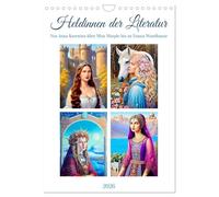 Héros de la littérature (calendrier mural 2026 DIN A4 haut), calendrier mensuel CALVENDO