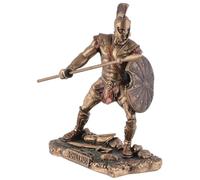 Héros grec Achille, combat contre Troja, miniature, pierre artificielle, colorée à la main avec de la couleur bronze, par Veronese