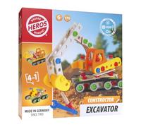 HEROS Constructor - Pelleteuse à construire - En bois 100 % certifié FSC® - 170 pièces - Dès 6 ans