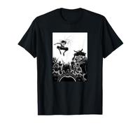 Hero's Leap Against The Mecha Horde Dynamic Manga Battle Art T-Shirt