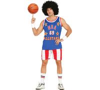 Héros sportif USA Basketball Costume Carnaval Tenue multicolore optique rétro All-Star Look Vêtements de jeu Glamour Party Event, Taille : 54 - 56 (XL) Couleur : Bleu