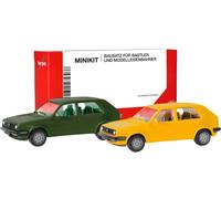 Herpa 012195-010 H0 Modèle réduit de voiture particulière Volkswagen Golf II 4 portes, vert olive et jaune-gueux