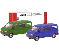 Herpa 012805-002 H0 Modèle réduit de voiture particulière Volkswagen Bus T4, vert olive et bleu ultra-marin