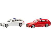 HERPA 2x Mercedes-Benz Classe C Kombi avec girophare en kit - HO 1/87 - HERPA 01