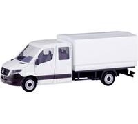 Herpa Modèle réduit 013499 Mercedes‑Benz Sprinter Cabine double avec plate‑forme, blanc