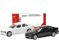 Herpa 013925 H0 Modèle réduit de voiture particulière BMW Snitzer 3ER E36 AC, noir et blanc