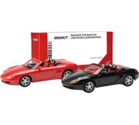 Herpa 013963 H0 Modèle réduit de voiture particulière Porsche Boxster S, rouge et noir