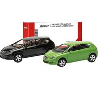 Herpa 013970 H0 Modèle réduit de voiture particulière Seat Leon, noir et vert