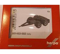 herpa- Dolly Remorque Châssis 2 Axes 051453-002-Remorque de Camion, Extra Longue, Noire, 051453-002