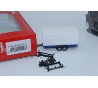 Herpa 055437 Voiture Tandem Remorque Plan de Bleu Blanc 1:87 N0 Neuf Emballage