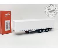 HERPA 076302-002 Remorque Couverte Blanche À 3 Essieux Pour Camion Échelle 1:87