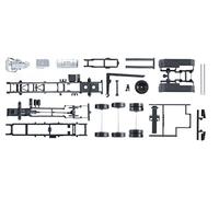 herpa- Mercedes-Benz 084277-Châssis de Camion Actros avec véhicule à Roues, 2 pcs, 084277, Noir, ys/m