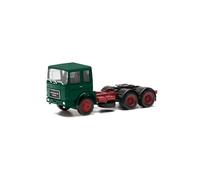 Herpa Modèle réduit Camion Roman Diesel Tracteur 3 essieux (6x4), Vert Mousse, Miniature à l’échelle 1:87, pièce de Collection, Made in Germany, Plastique