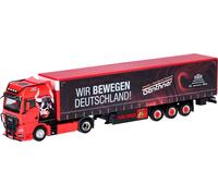 herpa modèle de Camion Man TGX GX Semi-remorque à bâche Genthner/Nous déplaçons l'Allemagne, Miniature à l'échelle 1:87, pièce de Collection, fabriqué en Allemagne, Plastique