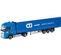 Herpa 318495 H0 Modèle réduit de camion DAF Train de selle « CTJ » pour rideaux de rideaux XG (Rhénanie-du-Nord-Westphalie/Dormagen)