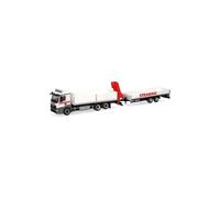 Herpa 320665 1:87 MB Actros M LKW Matériaux avec Grue et Remorque Plateau