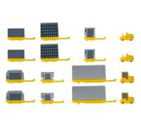 Herpa 520638 - Accessoires d'aéroport, 4 tracteurs, 12 véhicules Porte-conteneurs