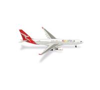 Herpa Maquette Avion Qantas Airbus A330-200 Pride is in The Air - VH-EBL, echelle 1/500, Model, pièce de Collection, d'avion sans Support, Figurine Metal
