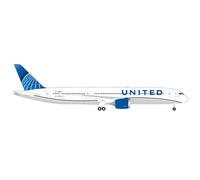herpa Avion Miniature United Airlines Boeing 787-9 Dreamliner - N25982, à l’échelle 1:500, Objet de Collection, modèle sans Socle, métal