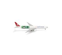 herpa Avion Miniature Turkish Airlines Boeing 777-300ER "Bio Fuel - TC-LJH, à l’échelle 1:500, Objet de Collection, modèle sans Support, métal