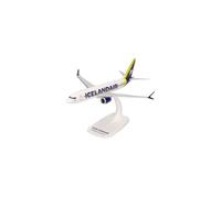 Herpa Miniature avion Icelandair Boeing 737 Max 8 1:200, bande jaune sur la dérive, socle plastique