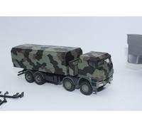 herpa Maquette Camion Iveco Trakker 8x8 protégés Camion à Plateau, échelle 1/87, Model Allemand, pièce de Collection, Figurine Plastique