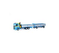 Herpa 926072 - 1:87 Scania CR 20 Remorque À Plateau À Toit Bas Avec Grue