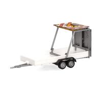 herpa Accessoire remorque de signalisation à 2 essieux, Blanche, à l’échelle 1:87, modèle Miniature, Plastique