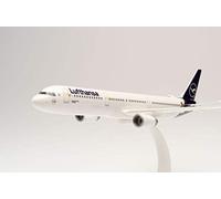 Herpa Airbus A321, La Souris, biplan Lufthansa, Ailes, modèle réduit d'avion avec Support, modélisme, maquettes, Objet de Collection, Snap-on, 612432, Multicolore