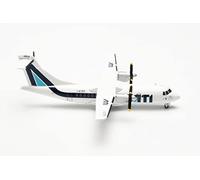 Herpa ATI Aero Trasporti Italiani ATR-42-300 à l'échelle 1:200-modèle diorama, modélisme, pièce de collection, décoration, d'avion sans support, fabriqué en métal miniature modèle, 572668, White, Blue