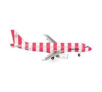 Herpa Avion Miniature Condor Airbus A320 “FlyPink Plane”, Miniature à l’échelle 1:500, Objet de Collection, modèle d’Avion sans Socle, métal