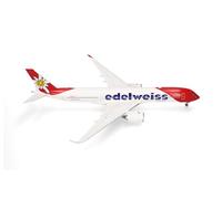 herpa Avion Miniature Edelweiss Air Airbus A350-900 - HB-IHF Piz Bernina, à l’échelle 1:200, Objet de Collection, modèle sans Support, Plastique