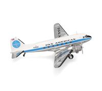 Herpa Avion Pan American World Airways Douglas DC-3, Miniature à l’échelle 1:200, pièce de Collection, avec Socle,métal