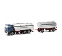Herpa Maquette Camion Man F8 Milchtank-Hängerzug (Herpa Basic), échelle 1/87, Model Allemand, pièce de Collection, Figurine Plastique