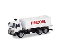 herpa Basic Maquette Camion Scania 112 Camion-citerne « fioul Domestique », échelle 1/87, Model Allemand, modèle d’entrée de Gamme, Figurine Plastique