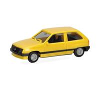 Herpa Basic Maquette Voiture Opel Corsa A 2 Portes, Jaune Jamaïque, echelle 1/87, Model Allemand, modèle d’entrée de Gamme, Figurine Plastique