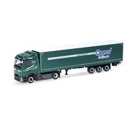 herpa Camion bâché Mercedes-Benz Actros Procabin Streamspace Oppel Ansbach, Miniature à l’échelle 1:87, pièce de Collection, fabriqué en Allemagne, Plastique